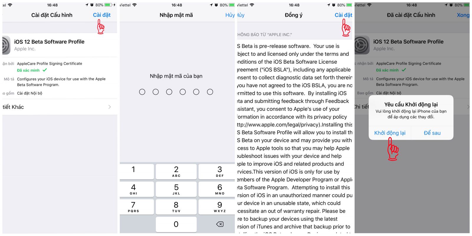 cài đặt ios 12